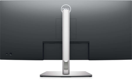 Rear view of Dell CSG P3424WE 34" UltraSharp monitor showcasing sleek design and ergonomic stand.