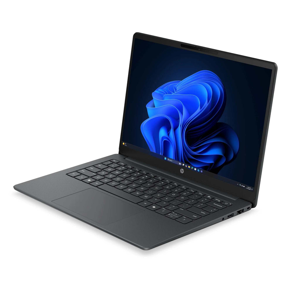 Notebook HP 200 G2i cinza metálico, com acabamento liso, tela ampla e teclado preto integrado.