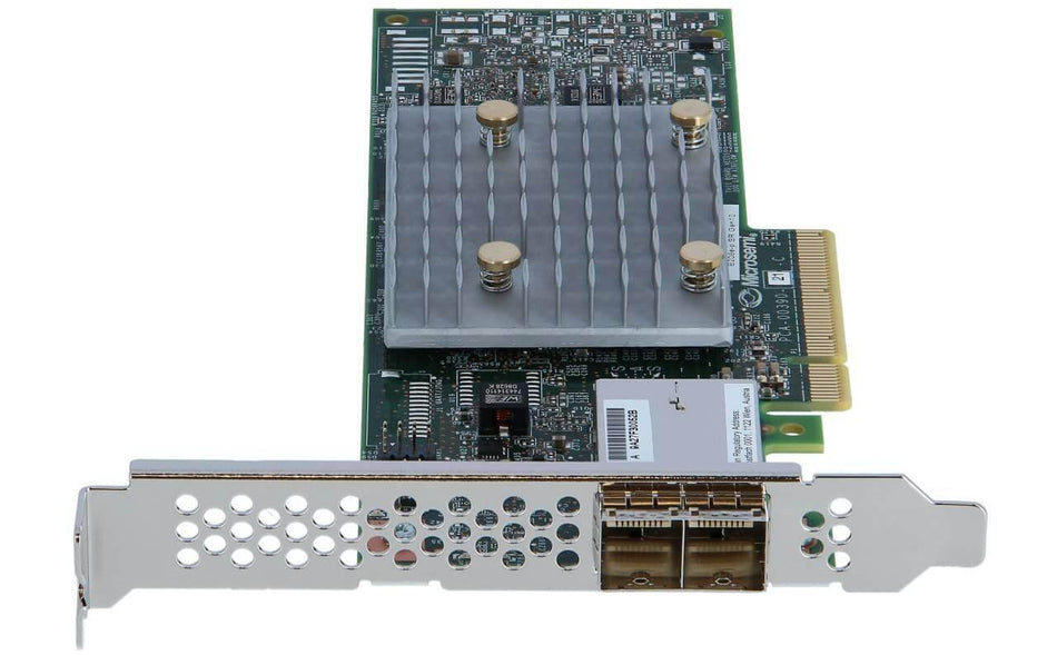 Controladora HPE E208e-p SR 12Gb 2-ports 804398-B21 com conectores SAS e PCI Express, ideal para ambientes RAID.