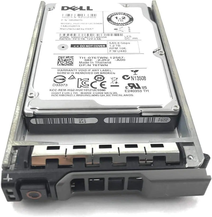 Dell 20TB SAS hard drive 7200 RPM in hot-plug tray for PowerEdge servers, model 161-BBVI