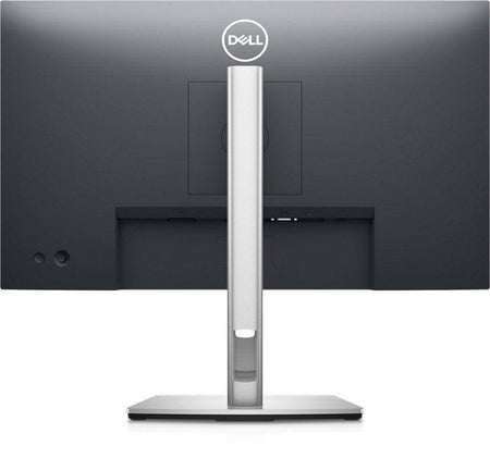 Back view of Dell CSG P2425H monitor with sleek silver stand and logo, showcasing IPS panel design.