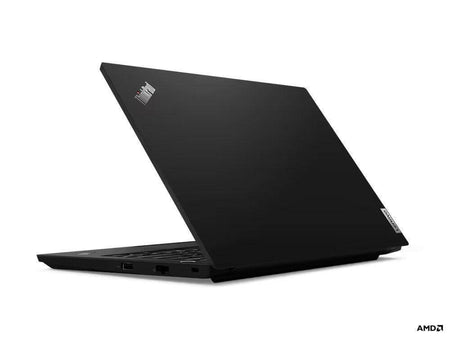Lenovo E14 G6 laptop featuring AMD Ryzen 5, 14-inch display, sleek black design, and Windows 11 Pro.